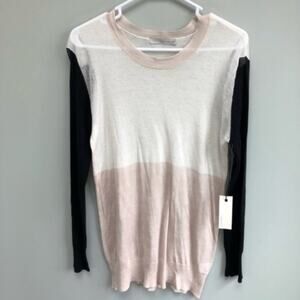 Townsen | Color Block Neutral Sheer Sweater NWT